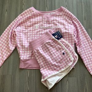 Pink Gingham Champion Lounge Set